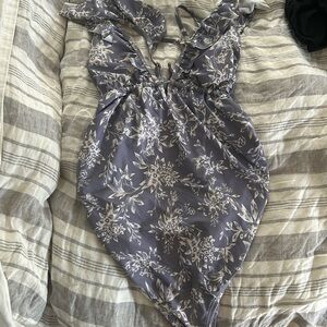 Maternity bathing suit one piece with ties